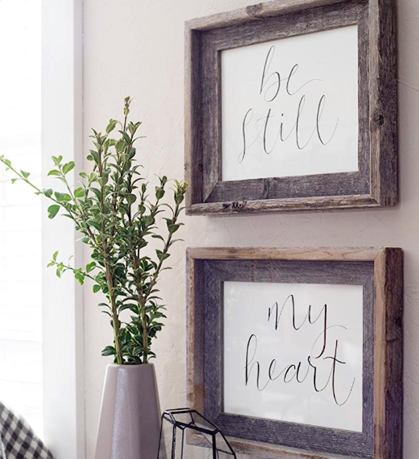 modern farmhouse wall art ideas reclaimed wood frame