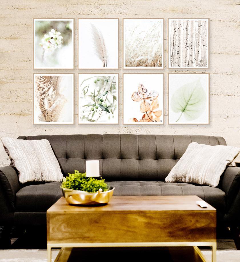 set of 8 nature modern rustic gallery wall by nls design
